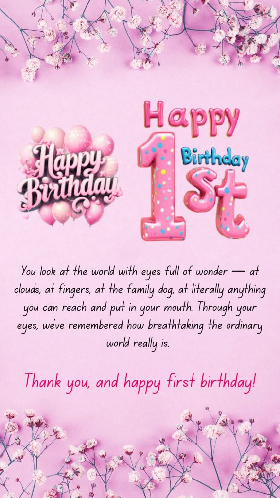 First Birthday Card for Whatsapp