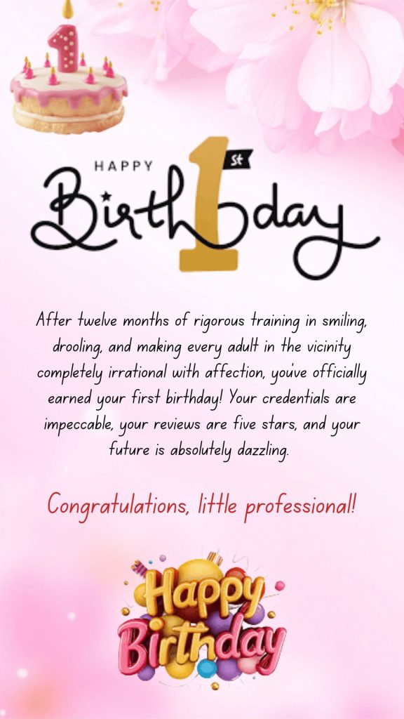 1st Birthday wishes card