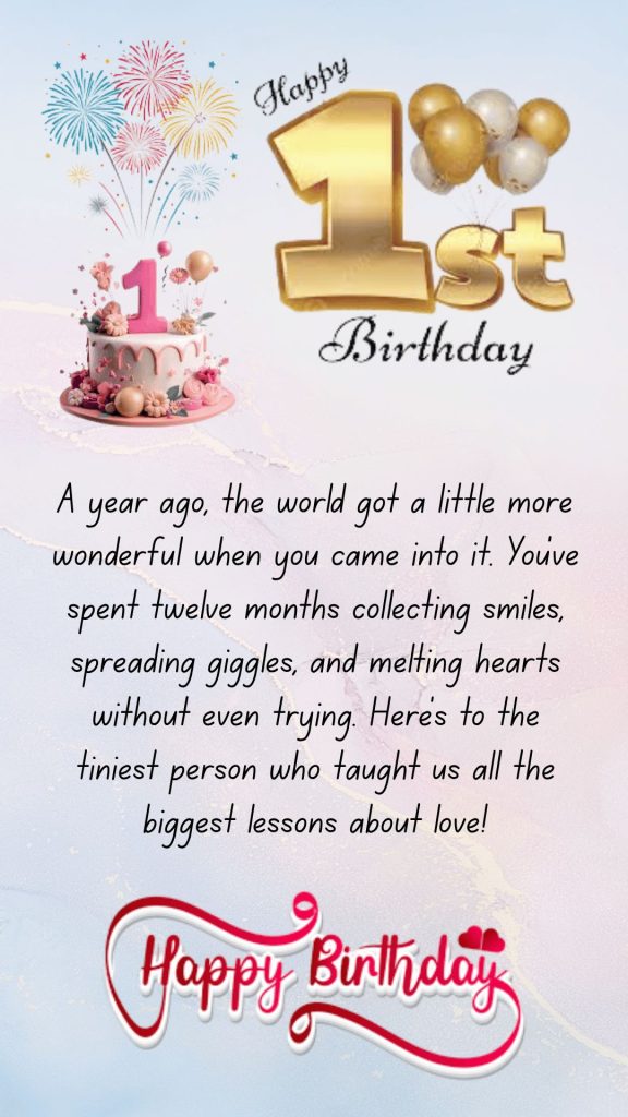 one year birthday card for whatsapp